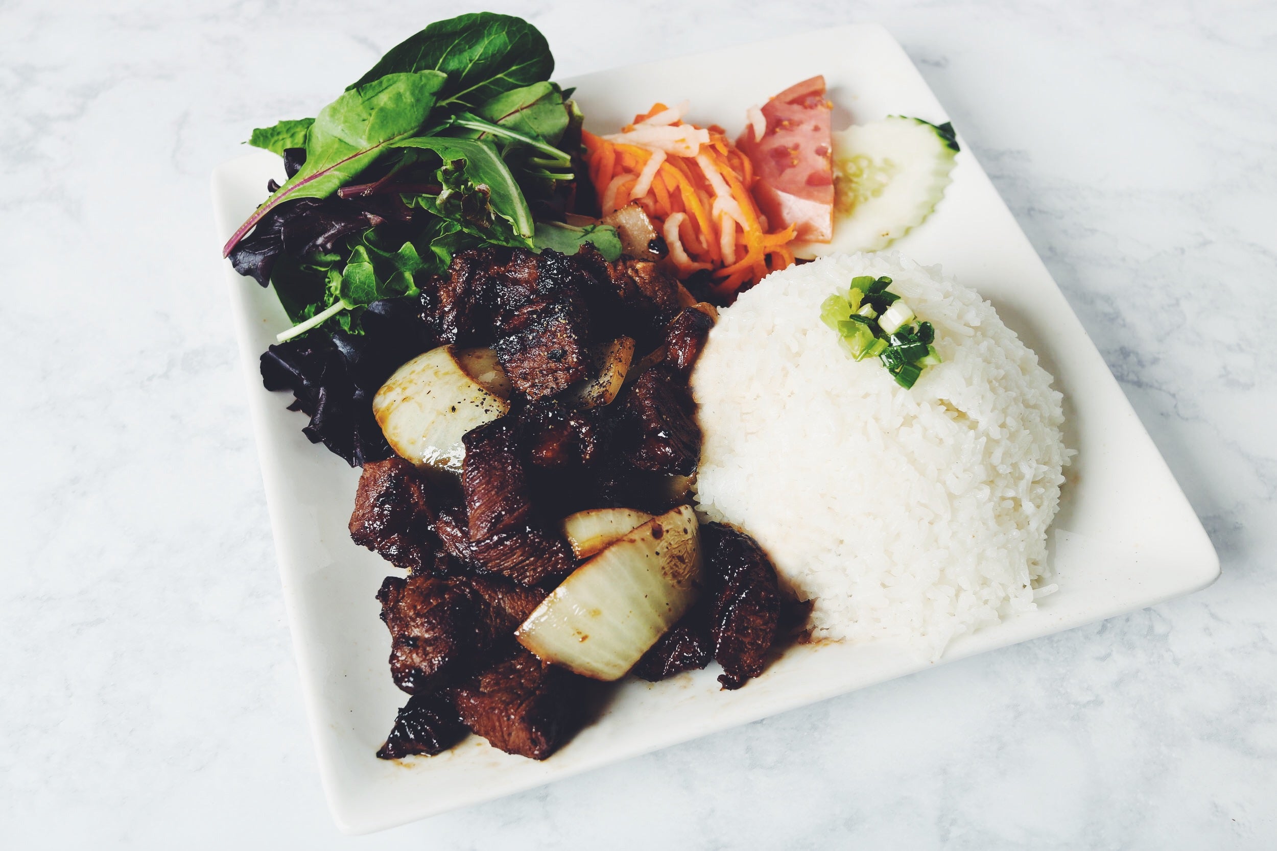 C1 Cubed Shaken Beef Tenderloin Dua Vietnamese/Fish Bowl Poke Midtown