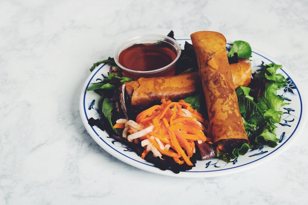 A1Vegi. Fried Egg Roll (2) Dua Vietnamese/Fish Bowl Poke Midtown
